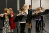 Fløytegruppe spiller på elevforestilling